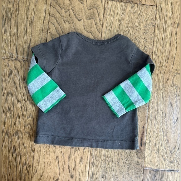 Baby Boden Cute Dinosaur‎ Gray Long Sleeve Cotton Shirt 0-3 mo, VGUC - Picture 5 of 5